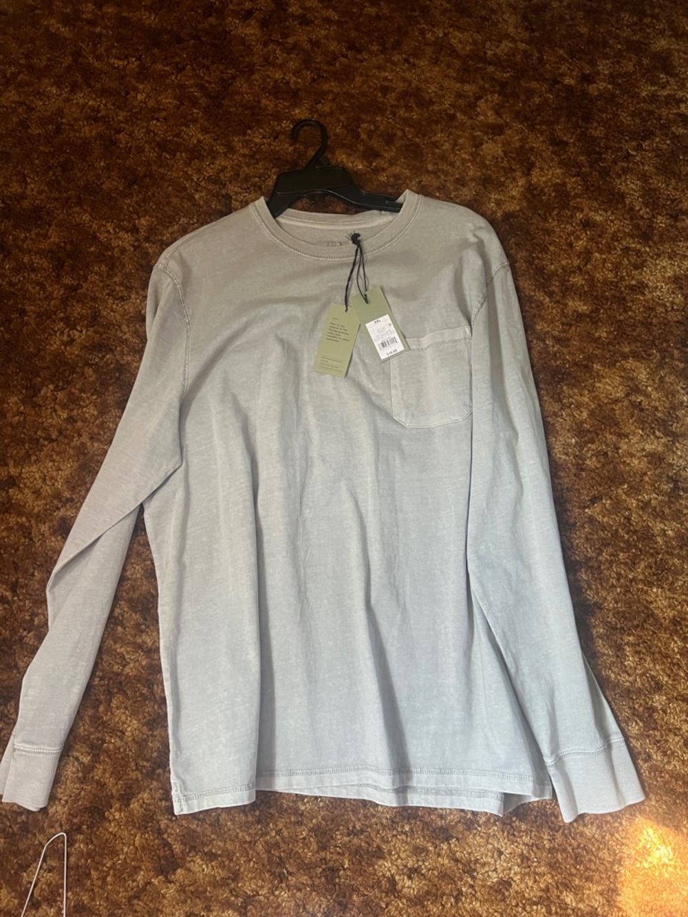 Goodfellow & Co Light Gray Long-Sleeve Crewneck with Pocket